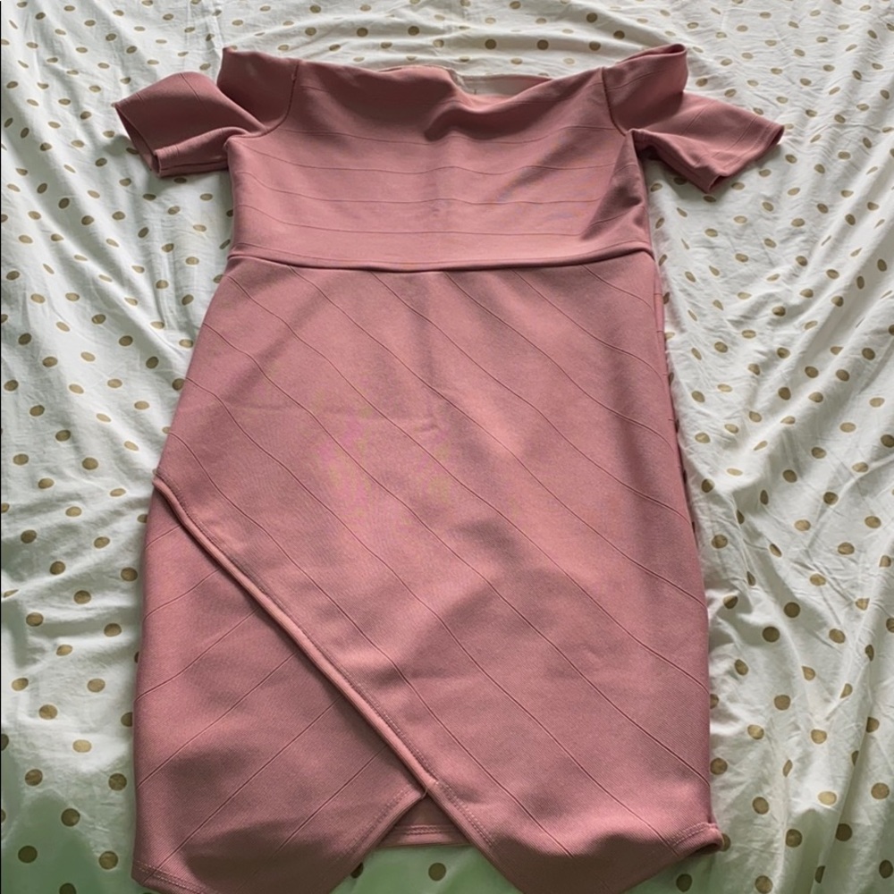 Mauve Pink off the shoulder dress
